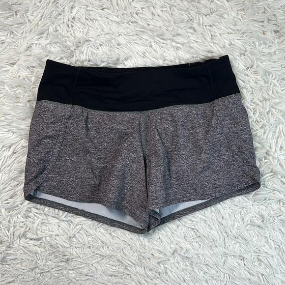 Lululemon Run Times Short II *4" Heather Lux Multi Black / Black - Picture 1 of 7